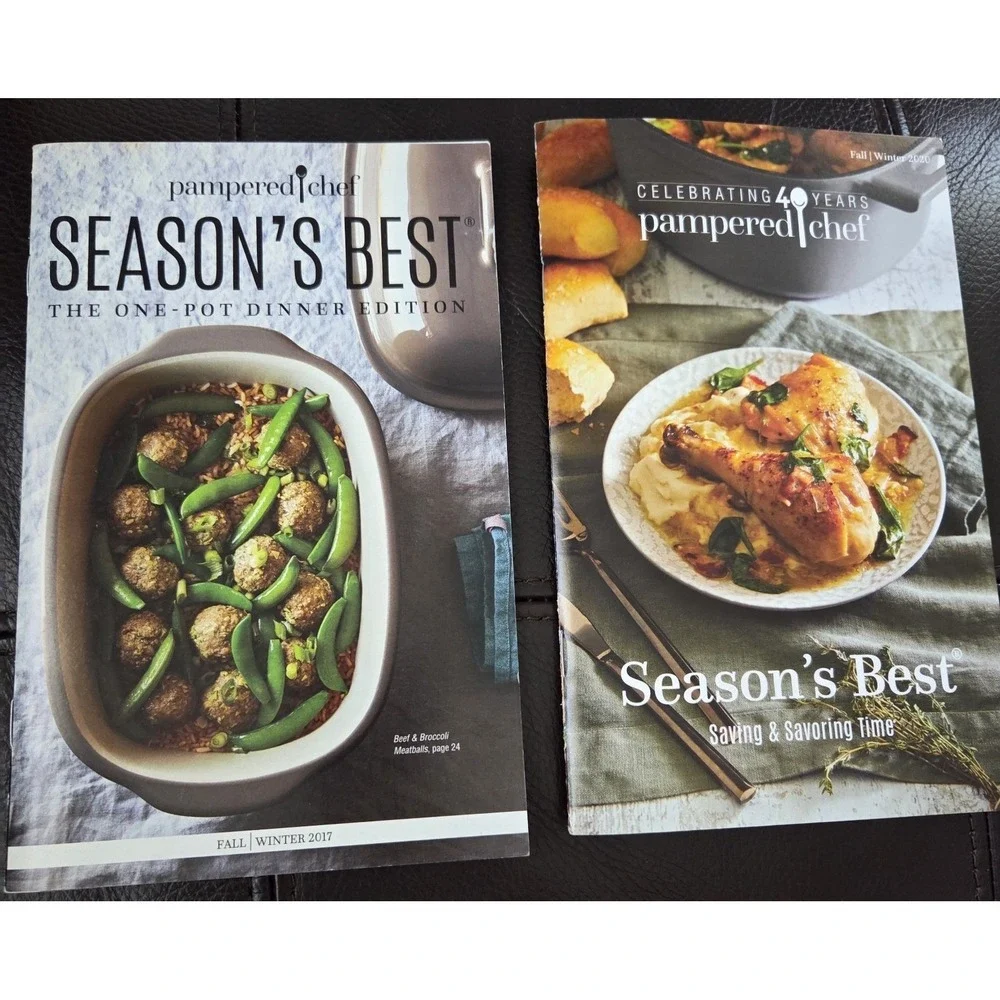 Pampered Chef Seasons Best Recipe Collection Set of‎ 2 Fall/Winter 2017 & 2020